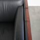 3-seater black cow leather sofa in timeless Art Deco design