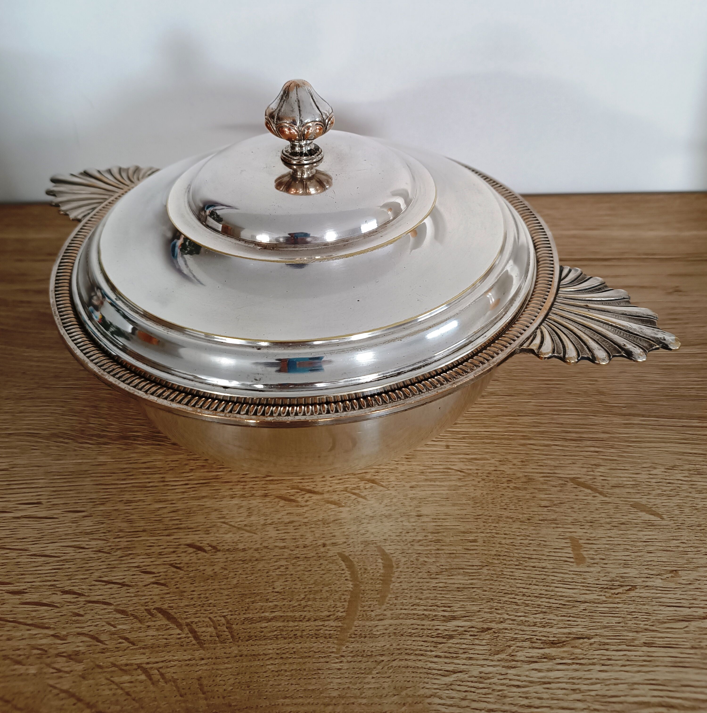 Art Deco silver metal vegetable dish