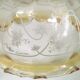 Français vintage signé Vianne plafonnier en verre ambré décoration florale 4523