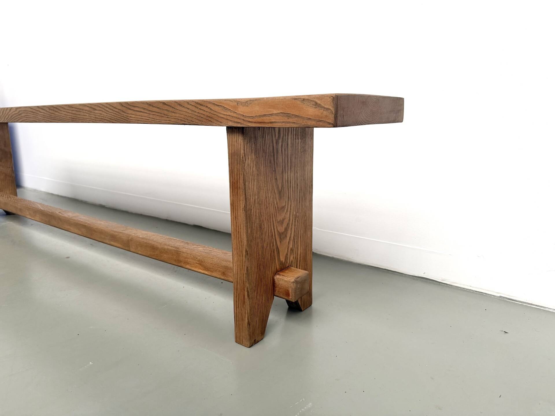 Modernist oak farmhouse bench, 1950s