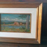 Peinture de paysage Arnaccio Pise années 1950 Ferruccio Rosini (Livourne 1932-2021)