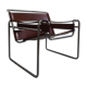 Tawny leather armchair model Wassily B3 by Marcel Breuer