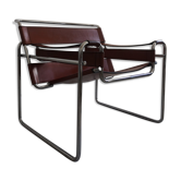 Fauteuil en cuir fauve modele Wassily B3 par Marcel Breuer