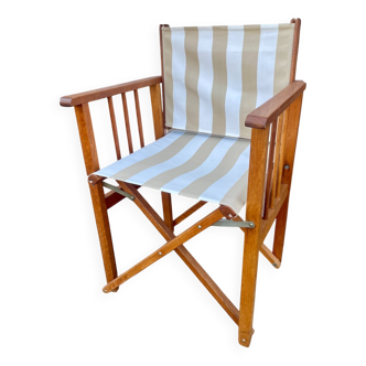 Chaise de réalisateur pliante avec tissu à rayures