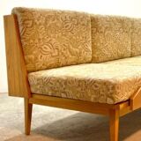 Interier Prahà Ash Sofa Bed Renovation Possible, Vintage Czech 1960s