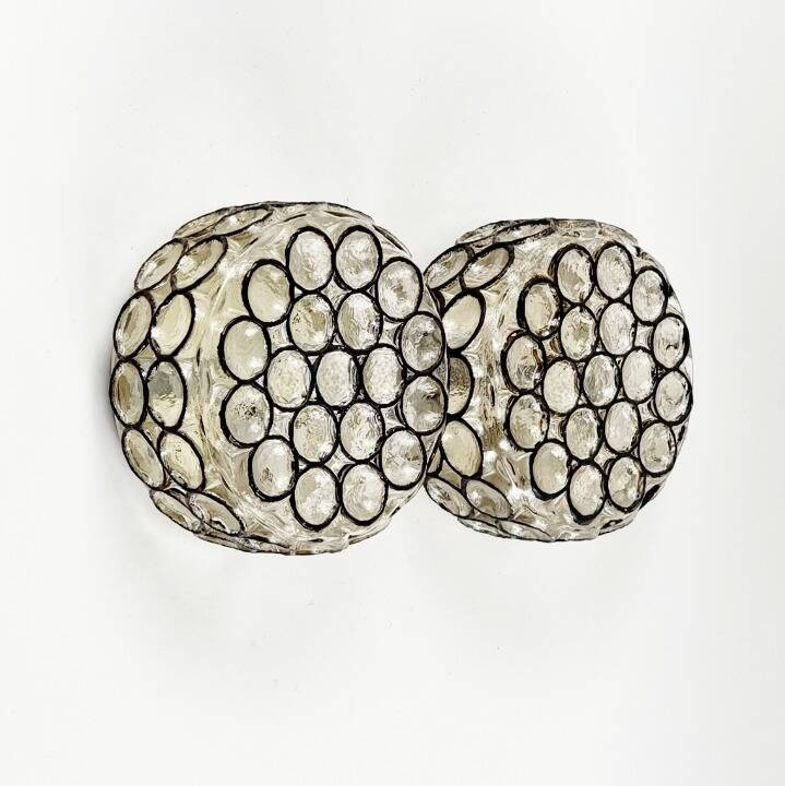 Pair of Mid-Century Glass Wall Lights / Ceiling Lights from Limburg, 1960s