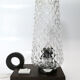 Table lamp or bedside 1960's rosewood and glass