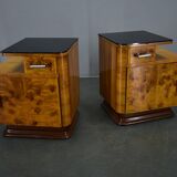 1942s set of bedside tables by Jindrich Halabala, Czechoslovakia