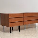Pair of teak chests of drawers from the 1950s.
