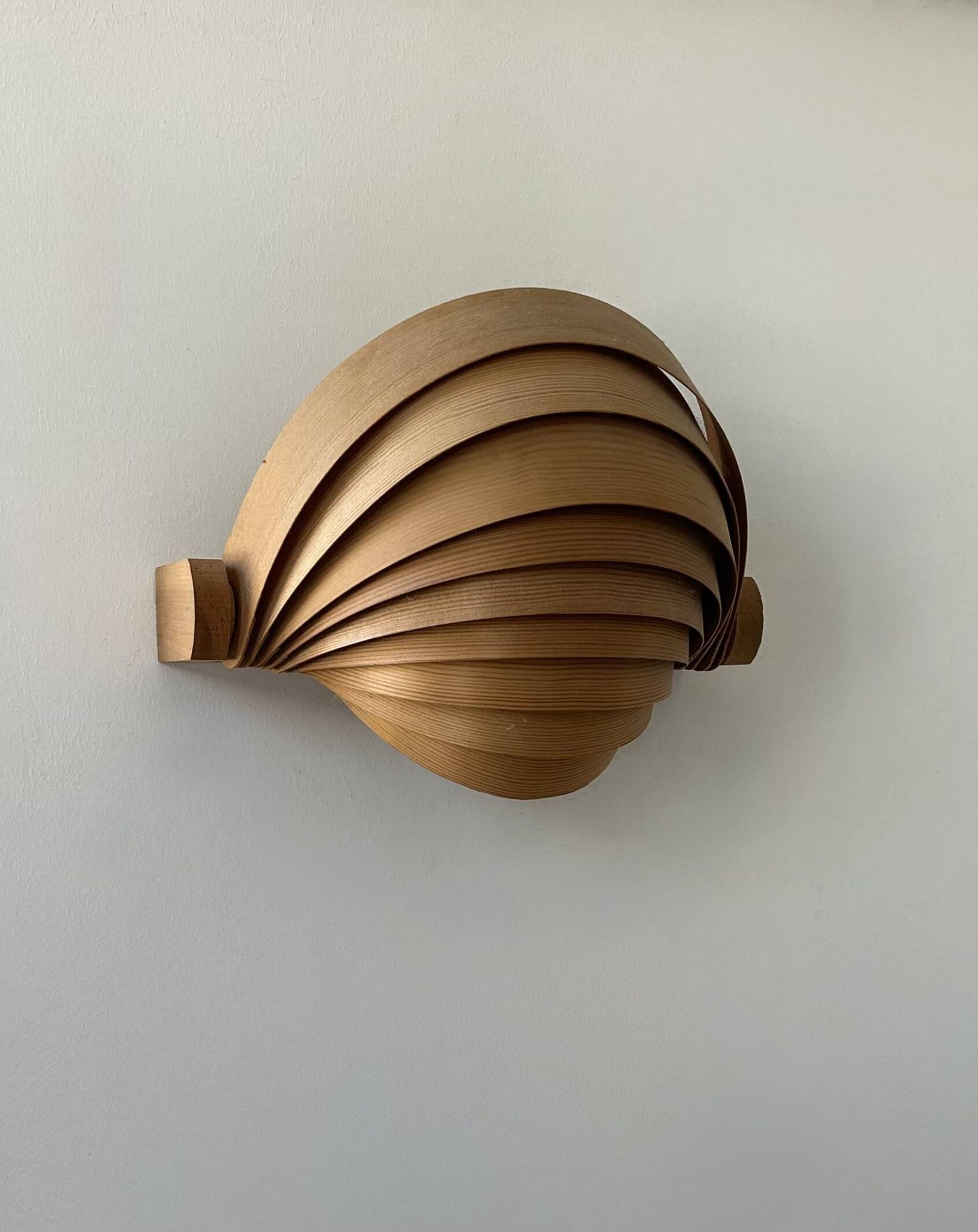 Vintage pine slat wall lamp, Translandia, Netherlands, 1960s