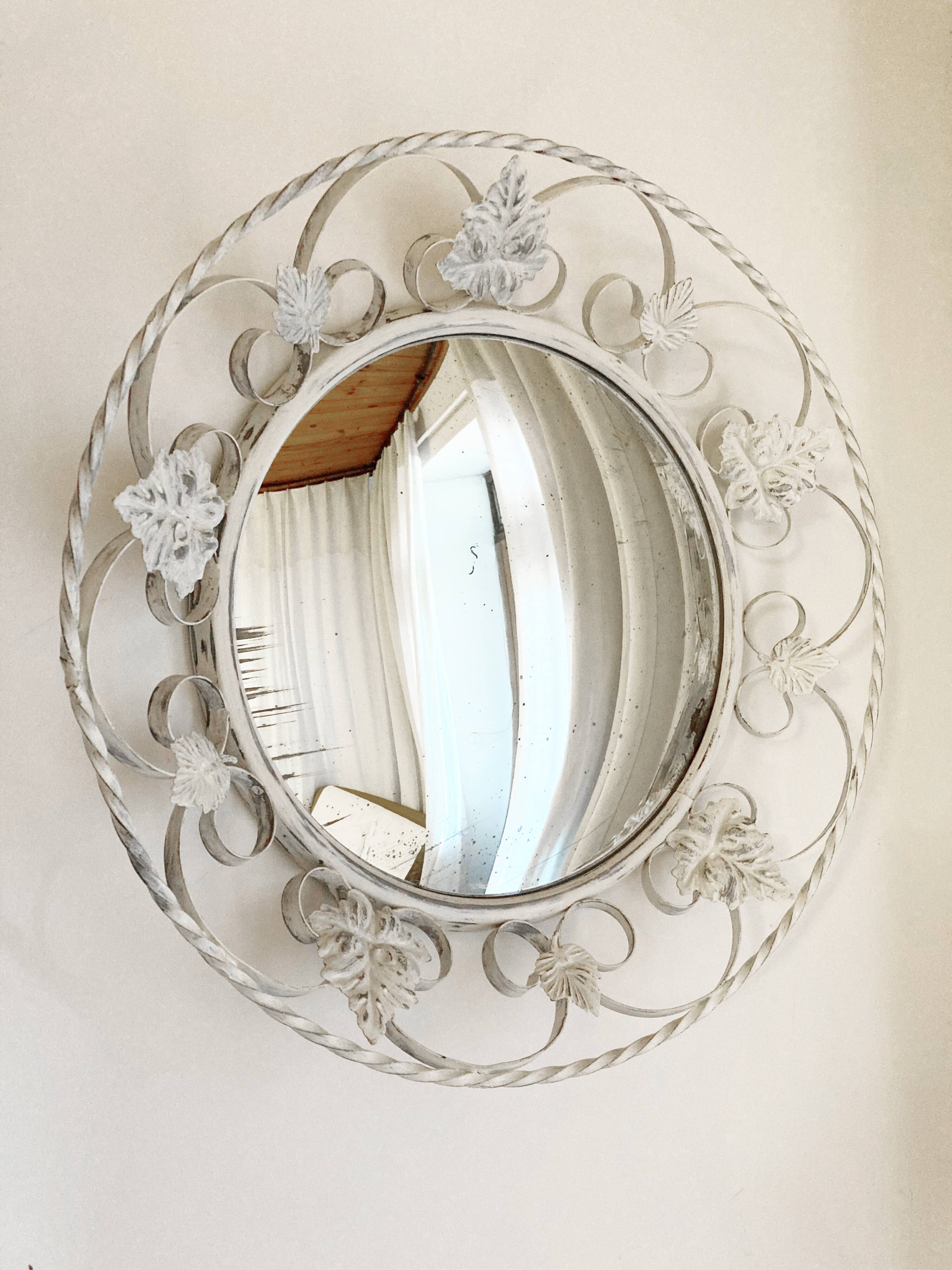 Miroir convexe en fer forgé, Angleterre années 1950