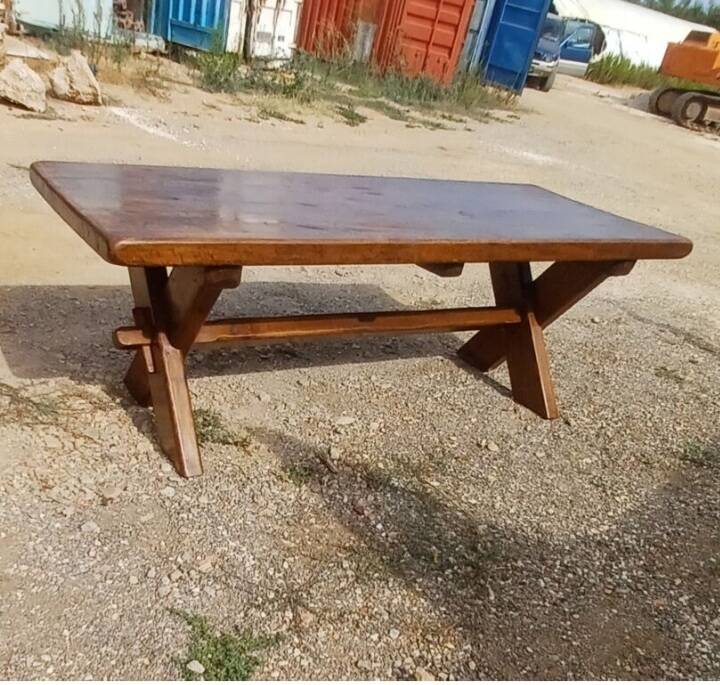 Large old solid oak monastery table