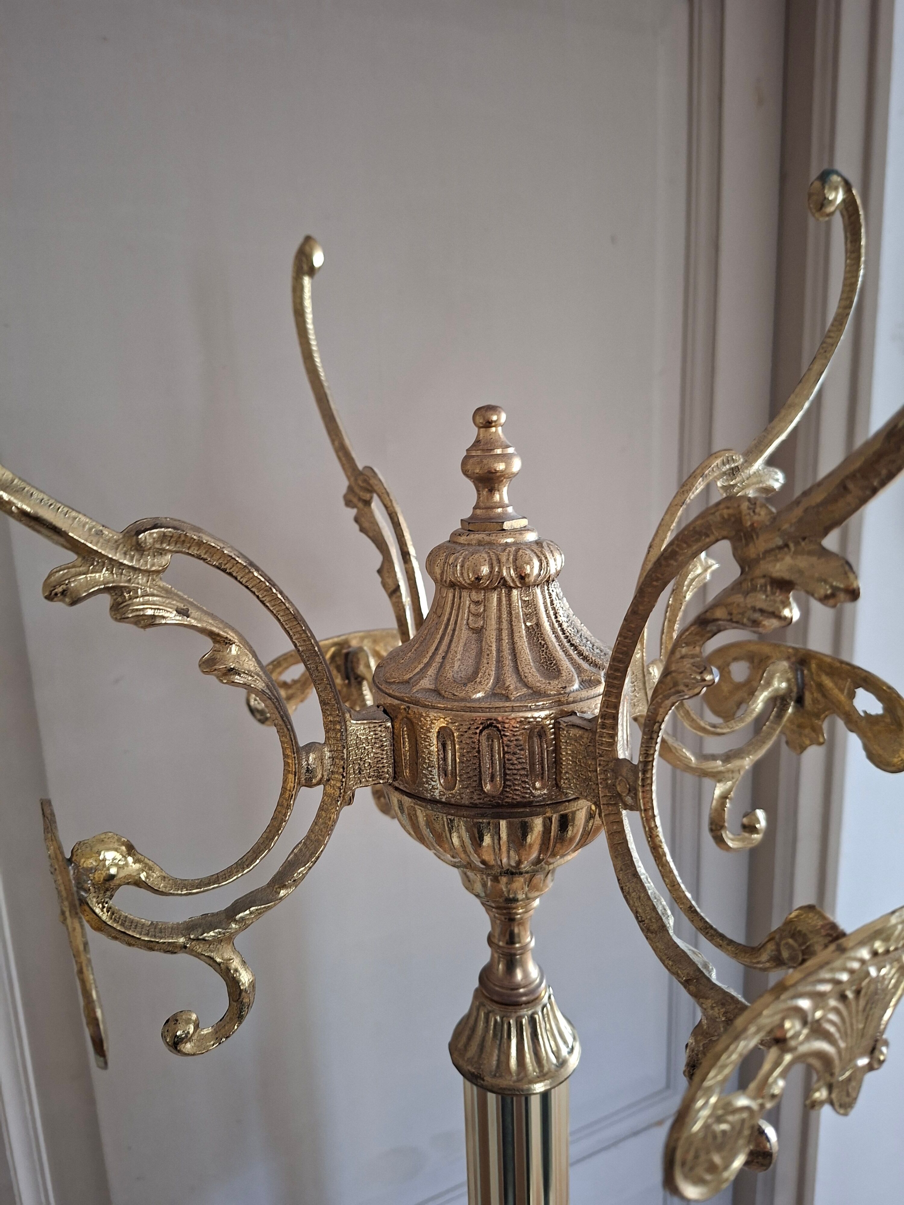 Golden parrot coat rack