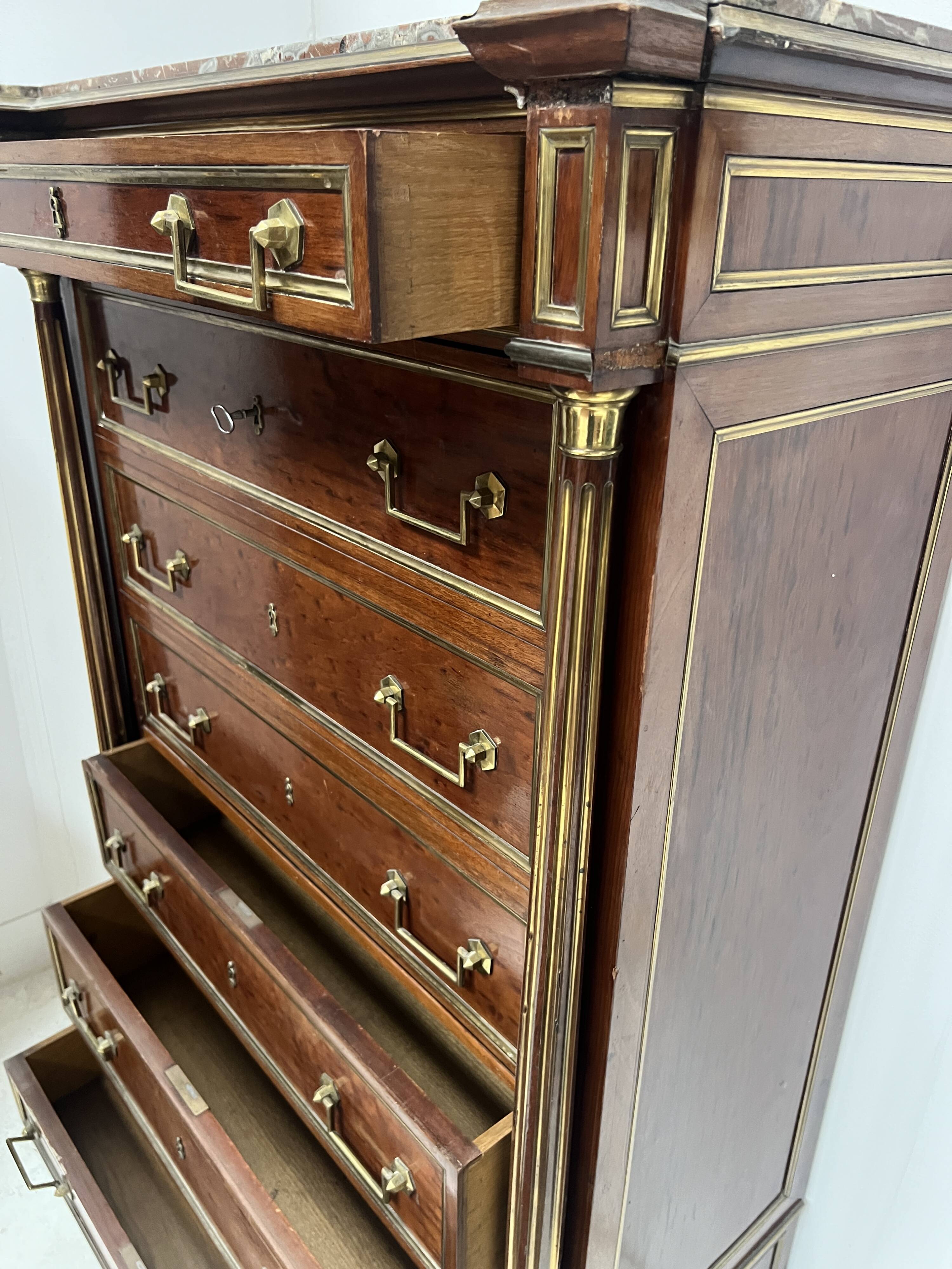 Napoleon III secretary in Louis XVI style made of mahogany, 19th century.