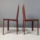 Red leather dining chairs by De Couro Brazil, 1980s - set of 4