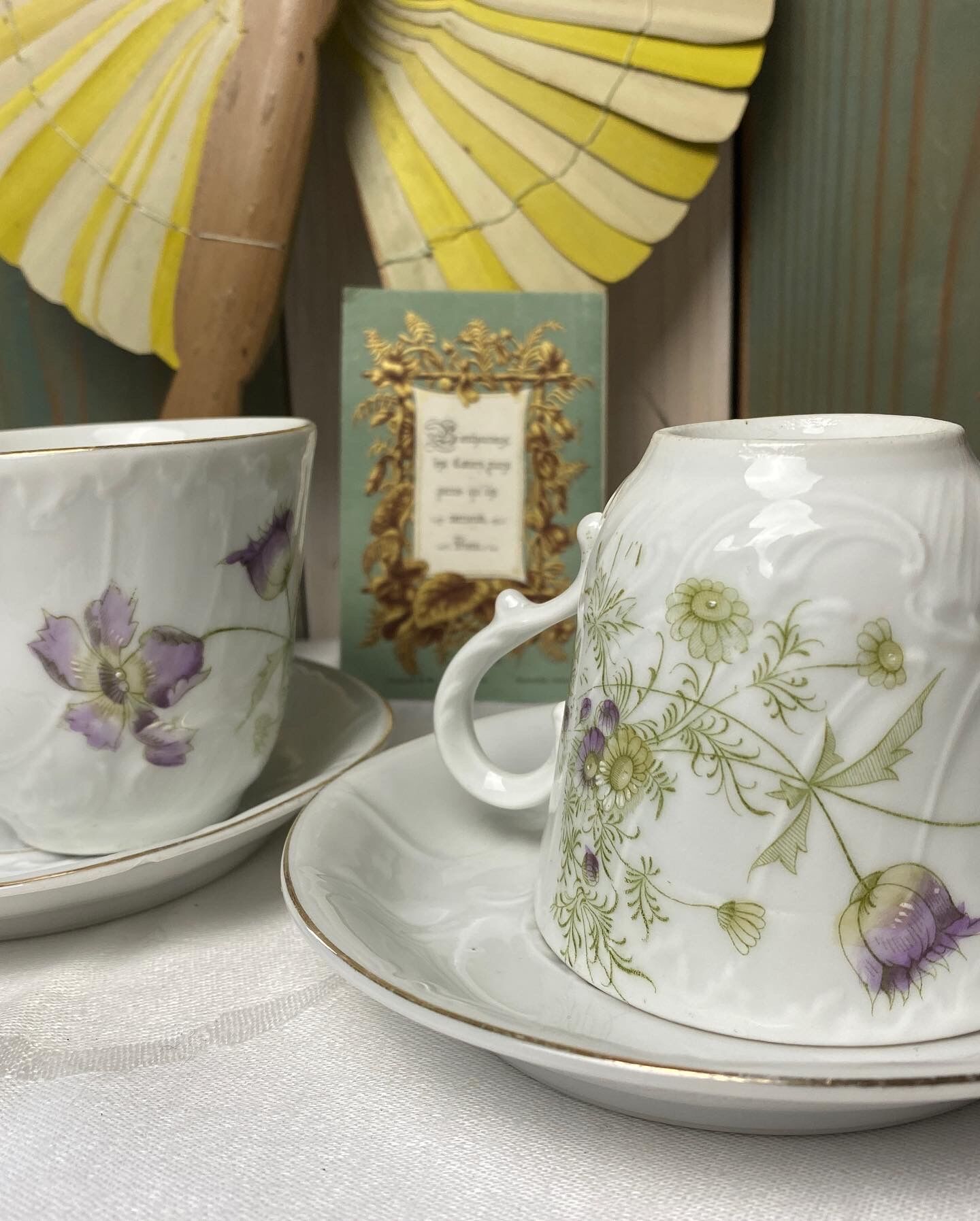 Duo of antique coffee cups