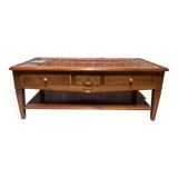 Wood and marble coffee table