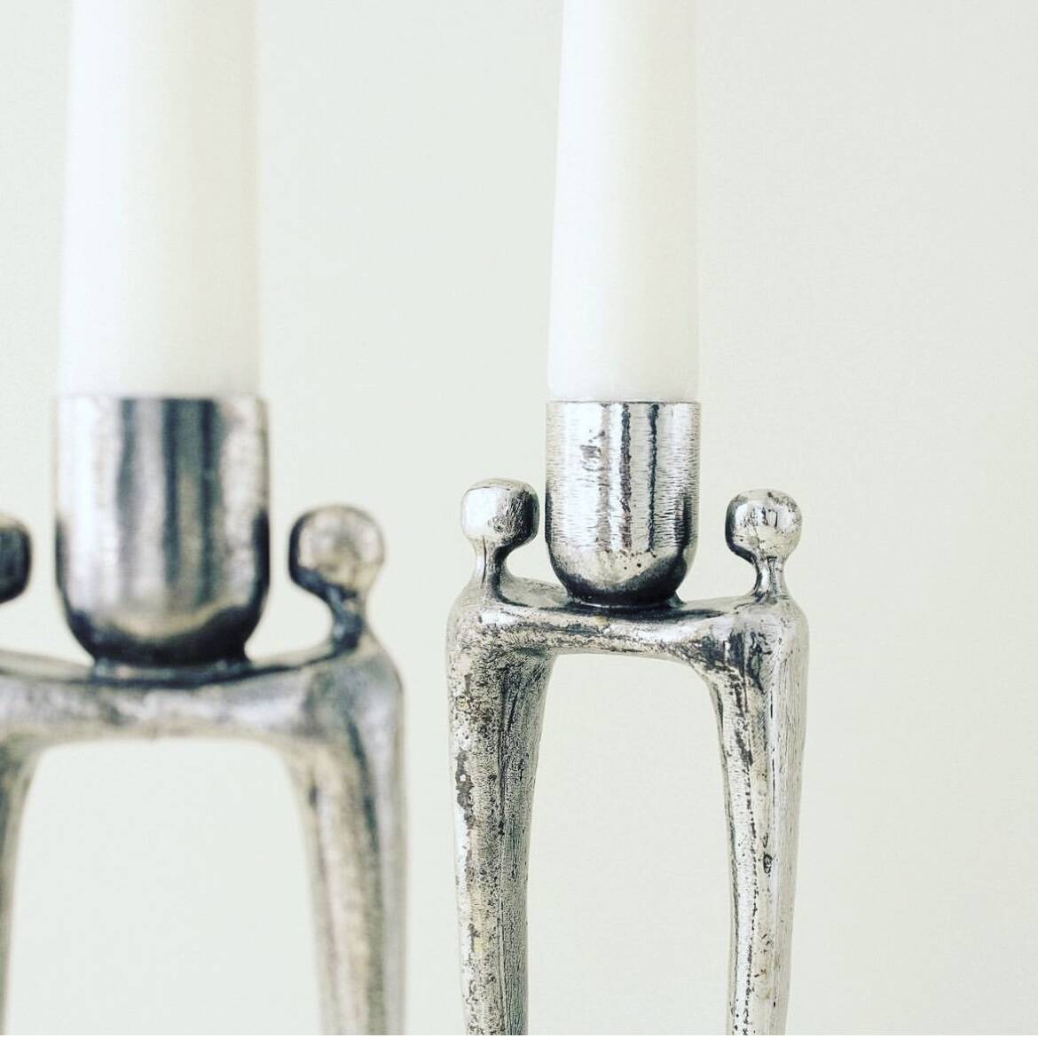Brutalist candlesticks designed by Corry Ammerlan, 1970’s