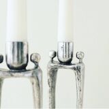 Brutalist candlesticks designed by Corry Ammerlan, 1970’s