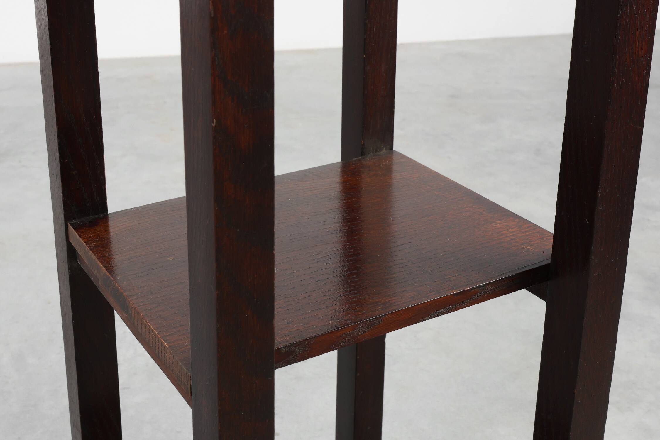 Art Deco dark oak pedestal, Belgium 1920s
