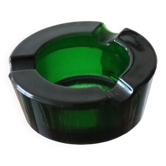 Cendrier en verre vert vintage