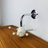Sputnik wall coat rack, white and chrome, vintage