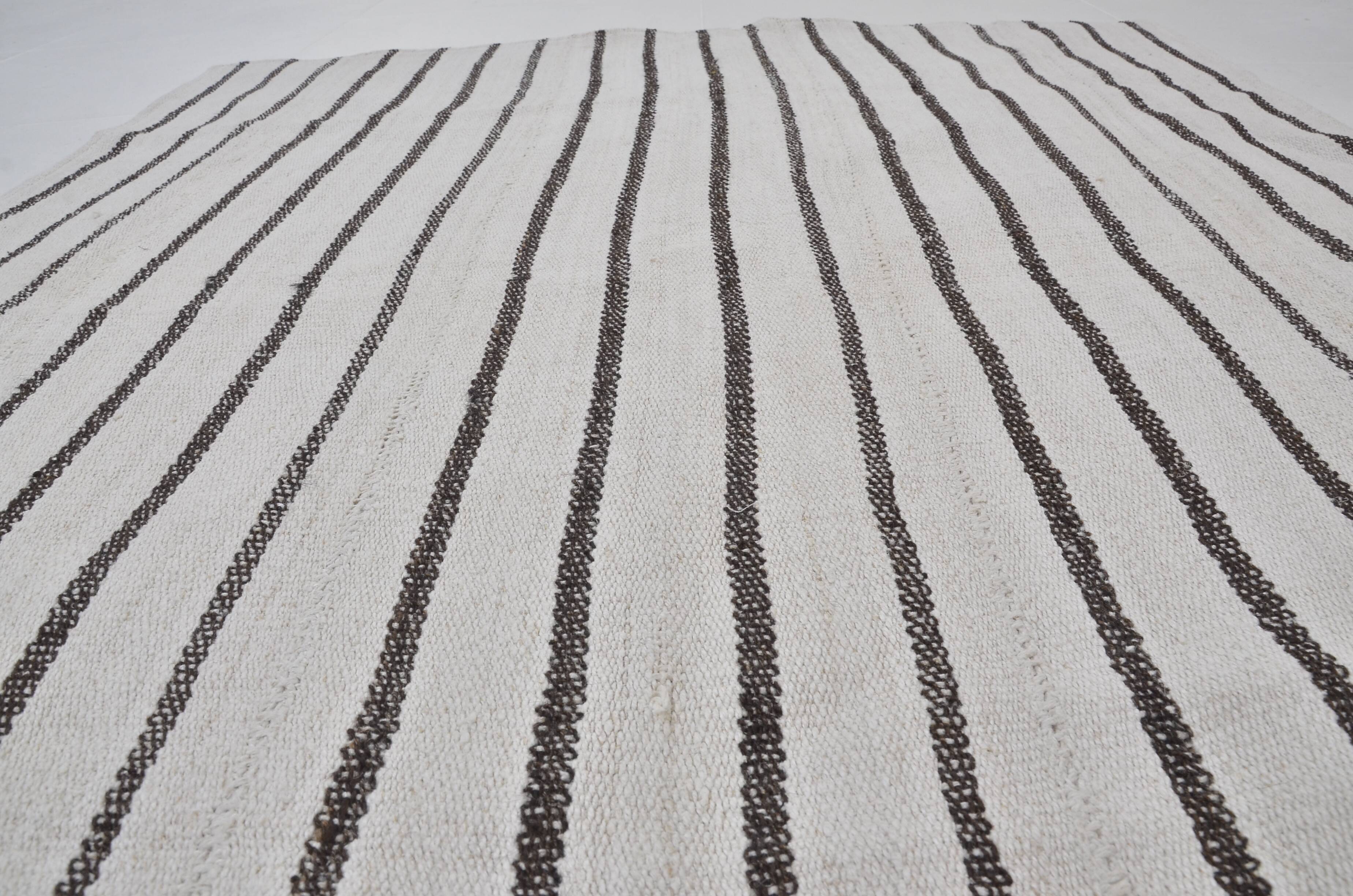 Vintage Anatolian Stripe Hemp Kilim sku 3779