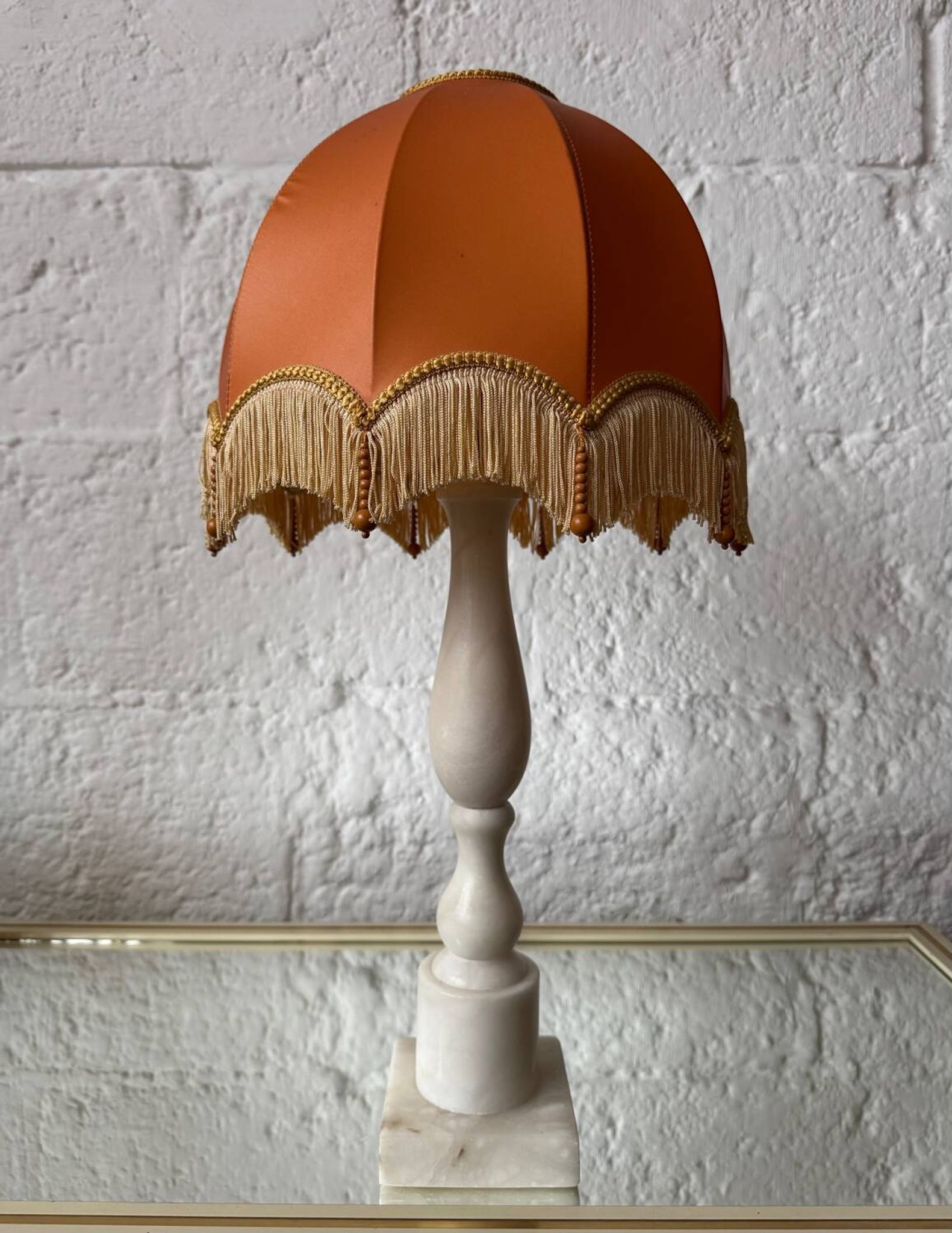 1970s alabaster column lamp