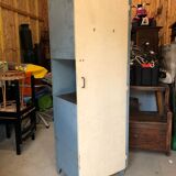 Old metal cabinet 4 shelves and hospital cloakroom