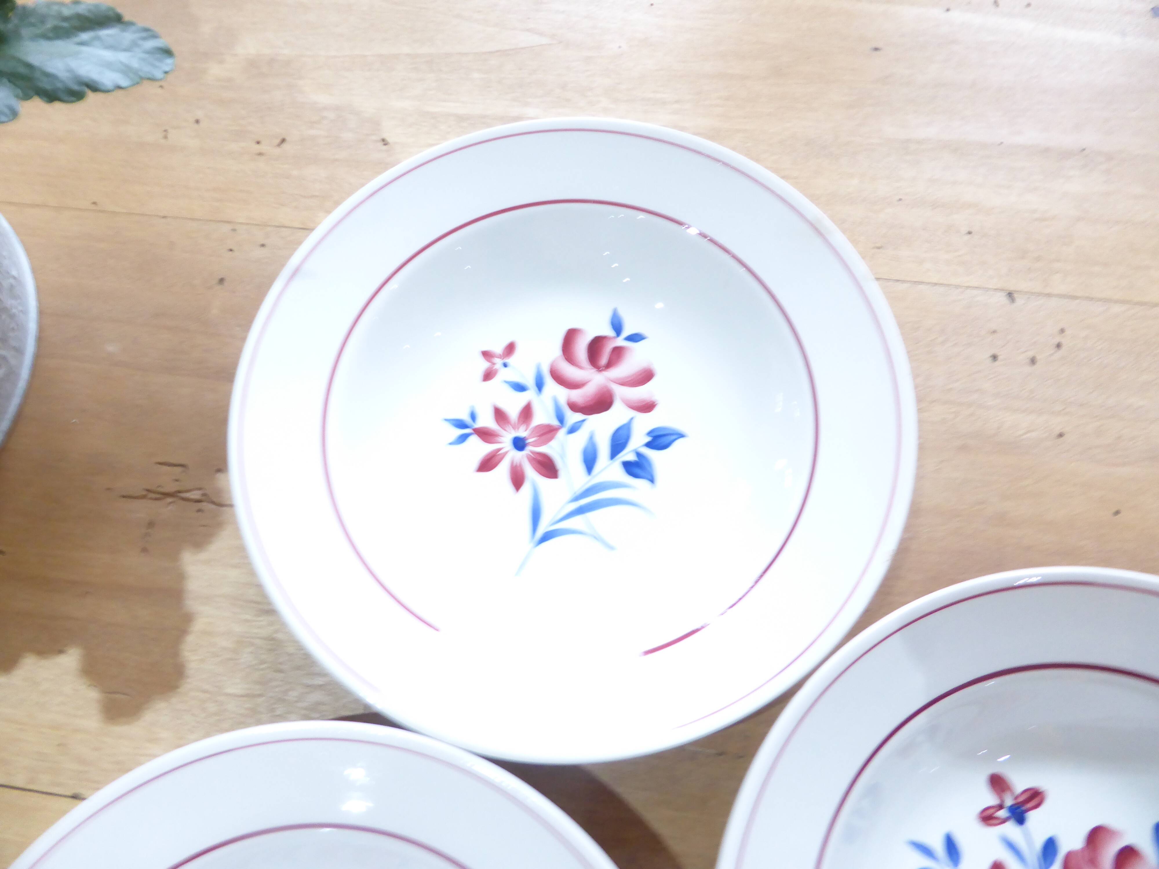 3 soup plates, St Amand, France, 191134