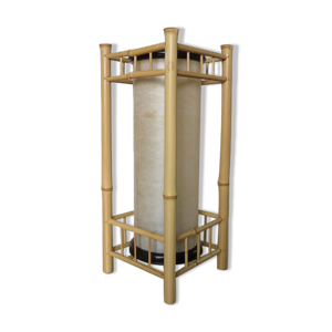 Lampe en bambou abat jour tubulaire