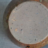 Pied de lampe boule en grès vintage signée