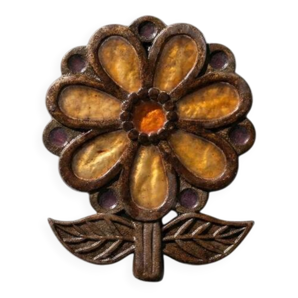 Dessous de plat en talosel et métal attribué à Line Vautrin, vers 1950-1960