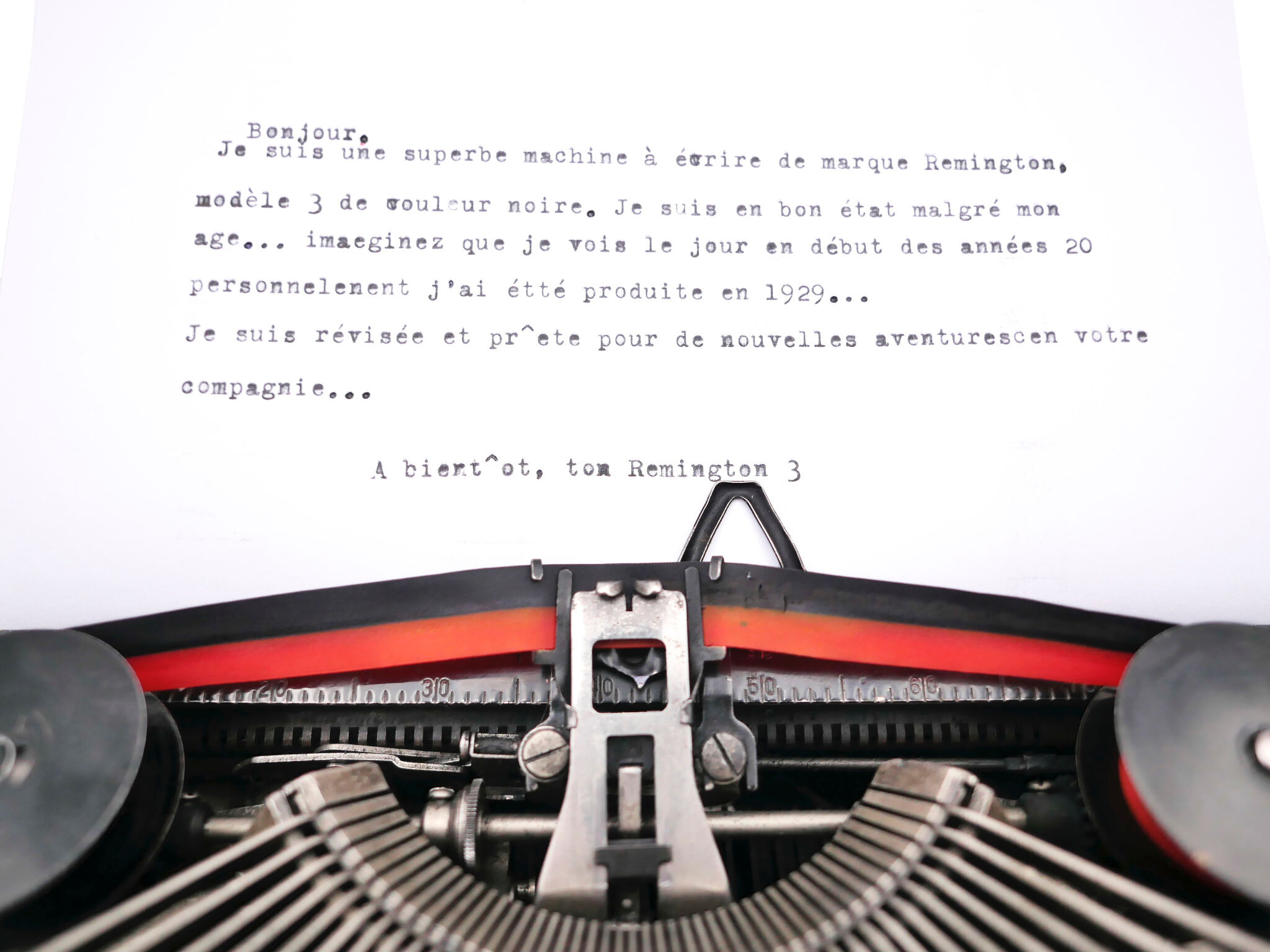 Typewriter remington 3 original usa 1929 revised ribbon new