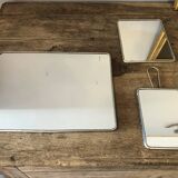 Set of 3 old barber mirrors