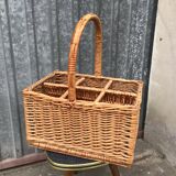 Vintage wicker bottle holder