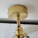 Brass and opaline wall lamp