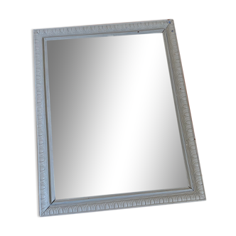Antique mirror with gray wooden frame