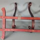 Curved wooden coat rack, 5 patères, Thonet label