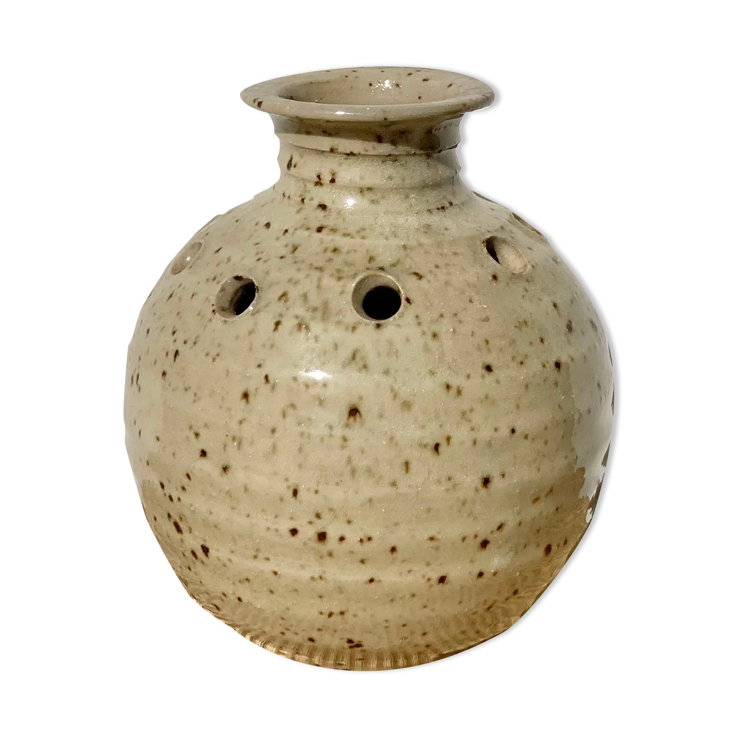 Stoneware flower spike ball vase