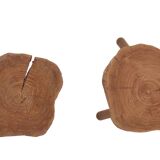 6 Raw Log Stools or Bedside Tables France circa 1970