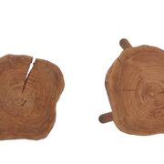 6 Raw Log Stools or Bedside Tables France circa 1970