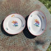 Set of two dishes, one with cakes and a hand-painted serving dish mill of wolves hamage Ceres