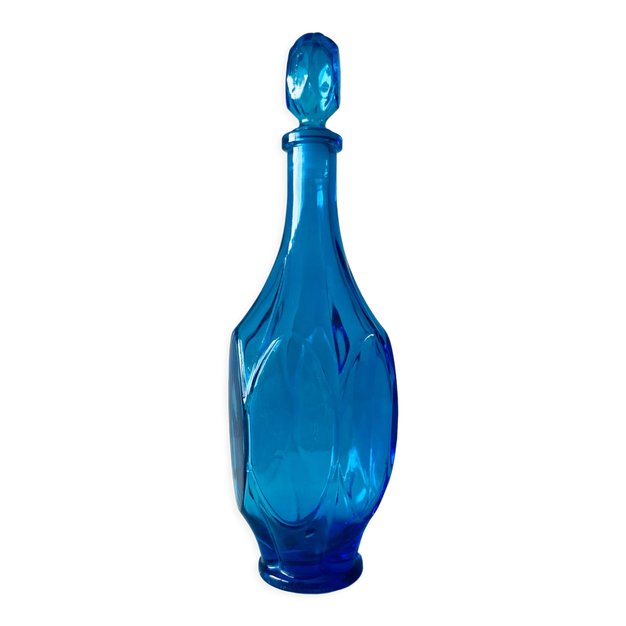Blue glass decanter
