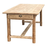Antique farmhouse table in raw solid oak