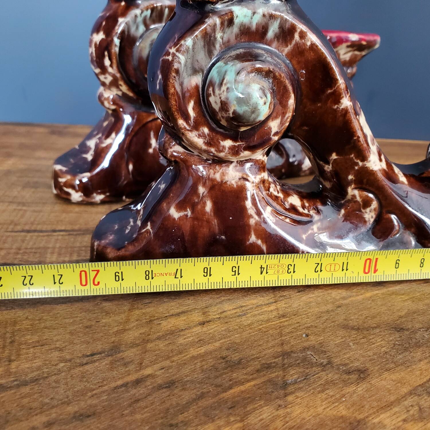 Pair of Fat Lava ceramic candle holders