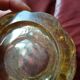 Yellow glass vase 18 cm high signed P. From avesn France