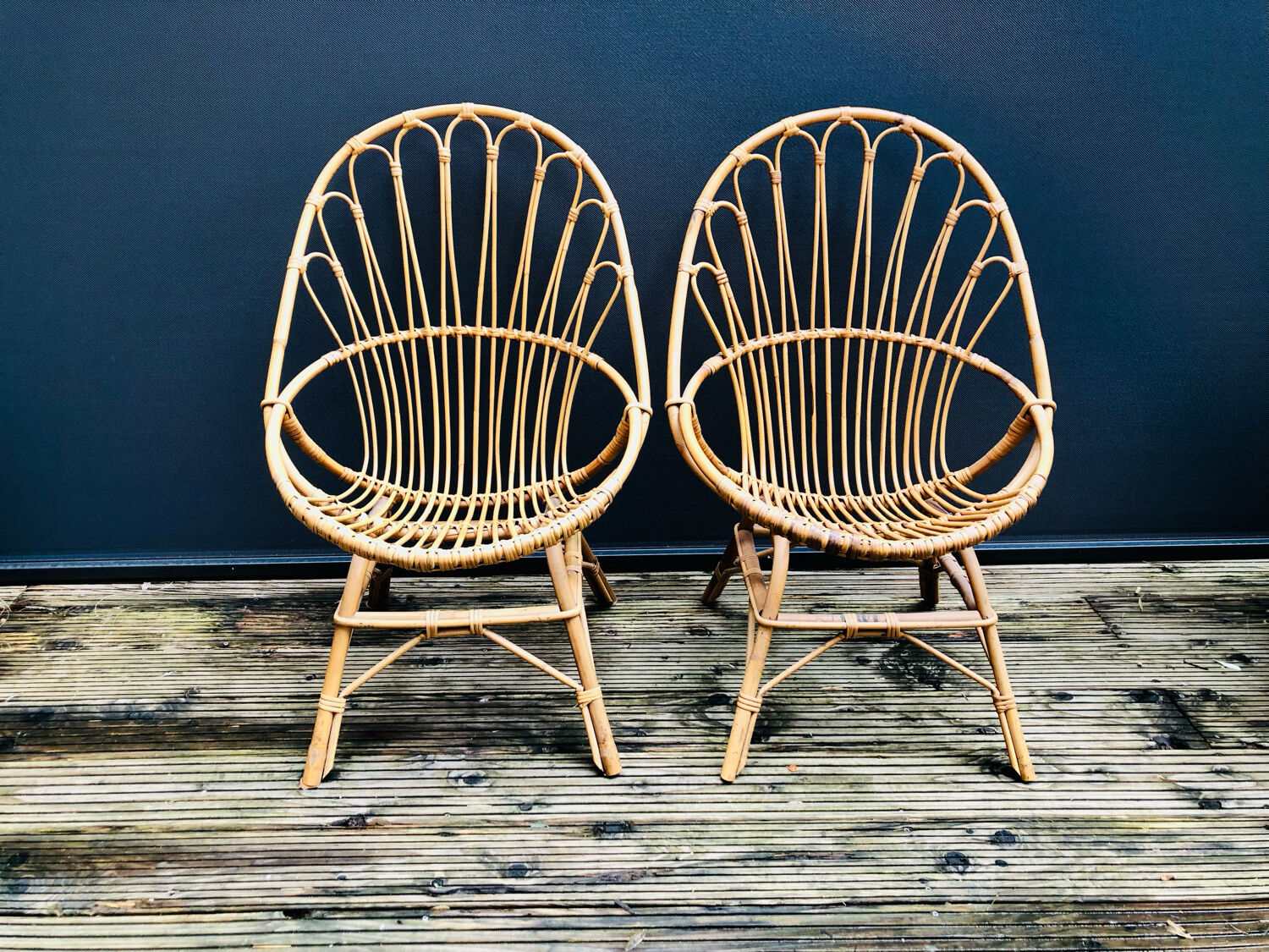 Rattan armchairs