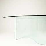 Vintage glass dining table, 1980s