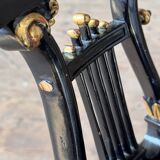 Pair of Empire-style bergère armchairs decorated with swans and lyres